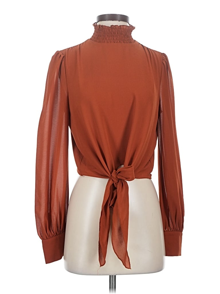 Pre-owned Lucy Paris Long Sleeve Blouse In Brown