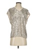 CeCe Metallic Silver Sleeveless Blouse Size S - photo 1