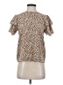 Shein 100% Polyester Animal Print Tan Short Sleeve Turtleneck Size 4 - photo 1