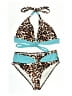 Unbranded Animal Print Teal Two Piece Swimsuit Size L - photo 1