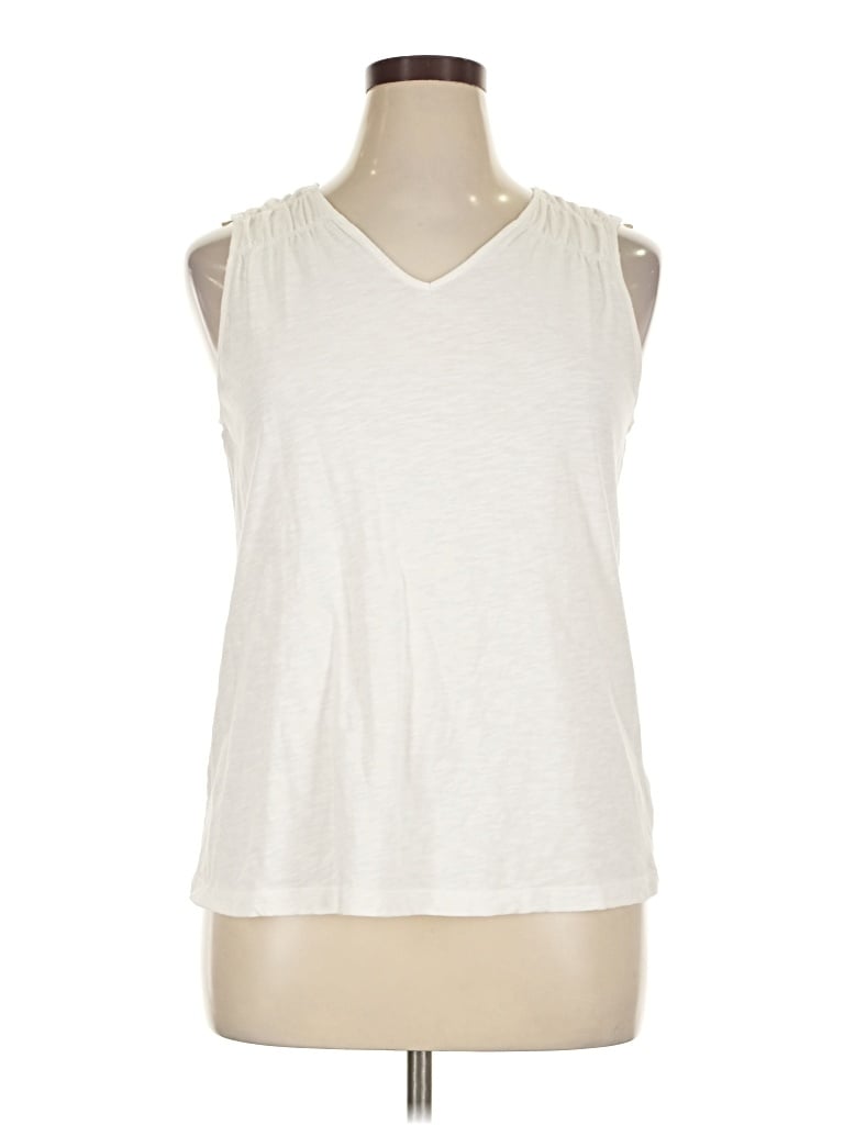 Pre-owned Croft & Barrow Sleeveless Top Ivory V-neck Tops