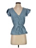 J.Crew 100% Cotton Blue Short Sleeve Blouse Size 00 - photo 1