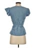 J.Crew 100% Cotton Blue Short Sleeve Blouse Size 00 - photo 2