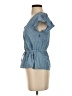 J.Crew 100% Cotton Blue Short Sleeve Blouse Size 00 - photo 5