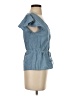 J.Crew 100% Cotton Blue Short Sleeve Blouse Size 00 - photo 4