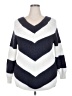Lane Bryant Chevron-herringbone Blue Pullover Sweater Size 18 - 20 Plus - photo 1