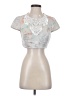 BCBGMAXAZRIA Silver Short Sleeve Top Size 4 - photo 1