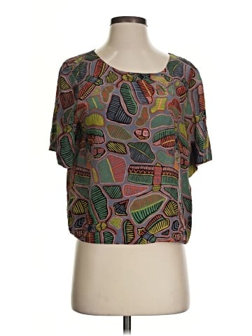 Kate Spade Saturday Short Sleeve Silk Top (view 1)