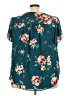 Torrid 100% Polyester Floral Teal Short Sleeve Blouse Size 3X Plus (3) - photo 2