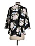 Unbranded Floral Black 3/4 Sleeve Blouse Size L - photo 2