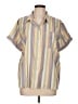 Universal Thread Stripes Yellow Short Sleeve Button-Down Shirt Size L - photo 1