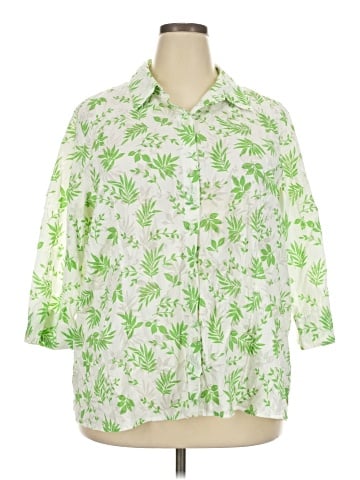 D&Co. 3/4 Sleeve Button-Down Shirt (view 1)