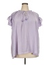 Rose + Olive 100% Polyester Purple Short Sleeve Blouse Size 3X - photo 1