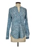 Fred David 100% Polyester Print Blue Long Sleeve Blouse Size S - photo 1