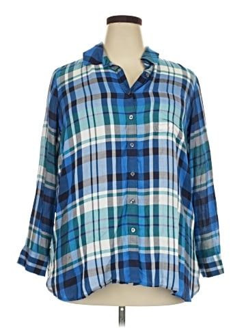 Talbots 3/4 Sleeve Button-Down Shirt (view 1)
