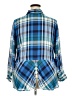 Talbots 100% Rayon Plaid Blue 3/4 Sleeve Button-Down Shirt Size 2X Petite - photo 2