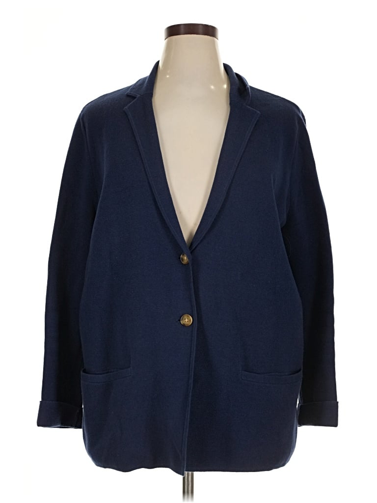 Pre-owned Lands' End Blazer Jacket In Blue