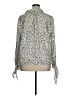 Topshop 100% Polyester Animal Print Silver 3/4 Sleeve Blouse Size 14 - photo 2