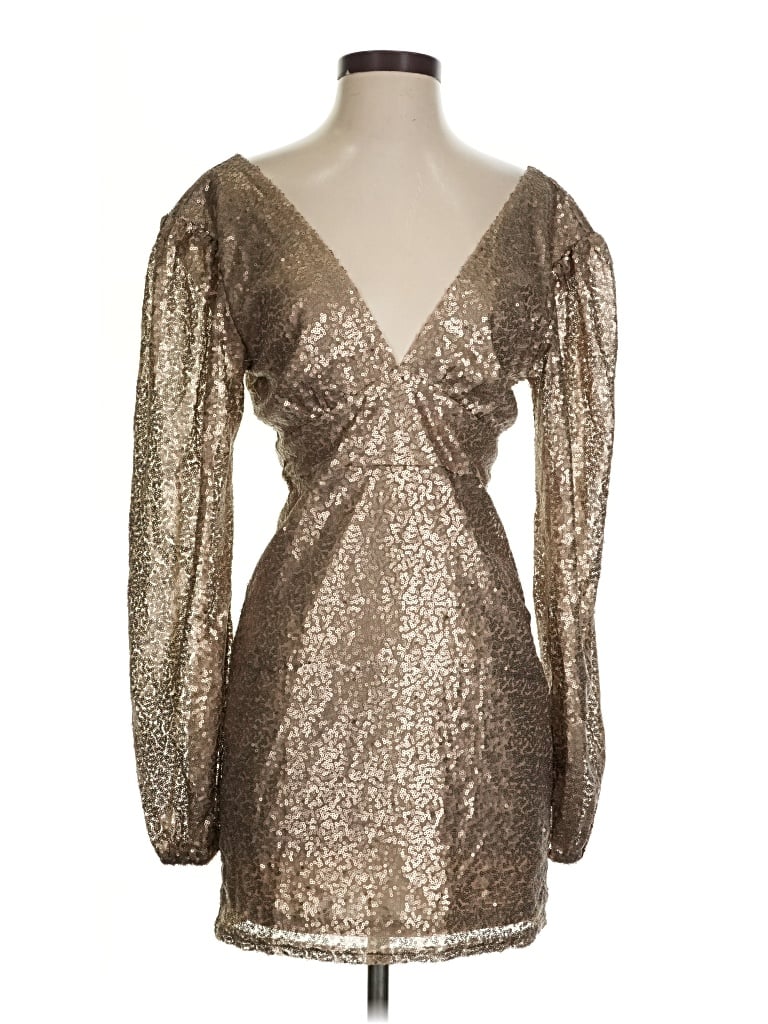 Pre-owned Altar'd State Cocktail Dress In Gold
