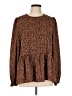 Pomander Place 100% Polyester Brown Long Sleeve Blouse Size L - photo 1