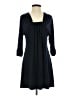 Oleg Cassini Solid Black Casual Dress Size 4 - photo 1