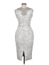 Theia Silver Cocktail Dress Size 6 - photo 2