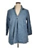 ELOQUII 100% Tencel Blue 3/4 Sleeve Button-Down Shirt Size 14 Plus - photo 1