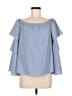 WAYF 100% Polyester Blue 3/4 Sleeve Blouse Size M - photo 1