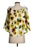 Flying Tomato 100% Polyester Yellow 3/4 Sleeve Blouse Size S - photo 2