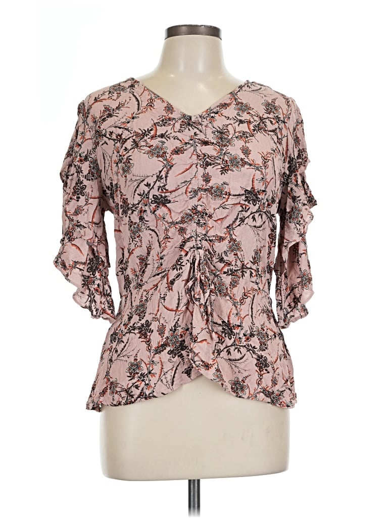 Pre-owned Maurices 3/4 Sleeve T-shirt In Pink
