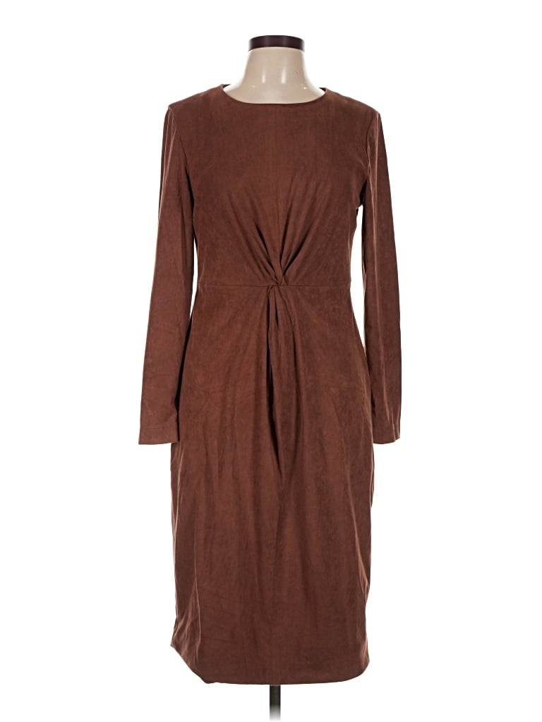 Pre-owned Nicole Miller Casual Dress In Brown