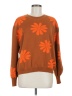 Dee Elly 100% Polyester Floral Brown Pullover Sweater Size M - photo 1