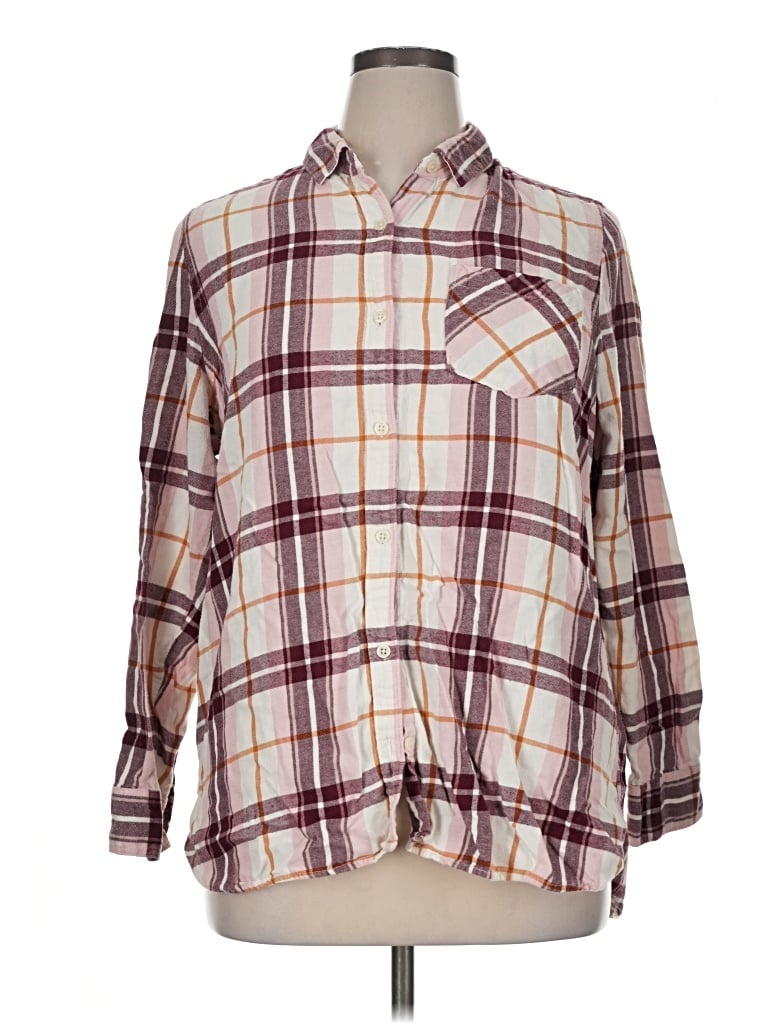 Pre-owned Old Navy 3/4 Sleeve Button Down Shirt In Burgundy