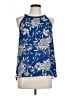 Collective Concepts 100% Polyester Floral Blue Sleeveless Blouse Size L - photo 1