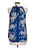 Collective Concepts 100% Polyester Floral Blue Sleeveless Blouse Size L - photo 2