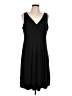 Lands' End Solid Black Casual Dress Size L - photo 1
