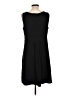 Lands' End Solid Black Casual Dress Size L - photo 2