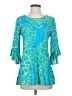 Escapada 100% Rayon Teal 3/4 Sleeve Blouse Size XS - photo 1