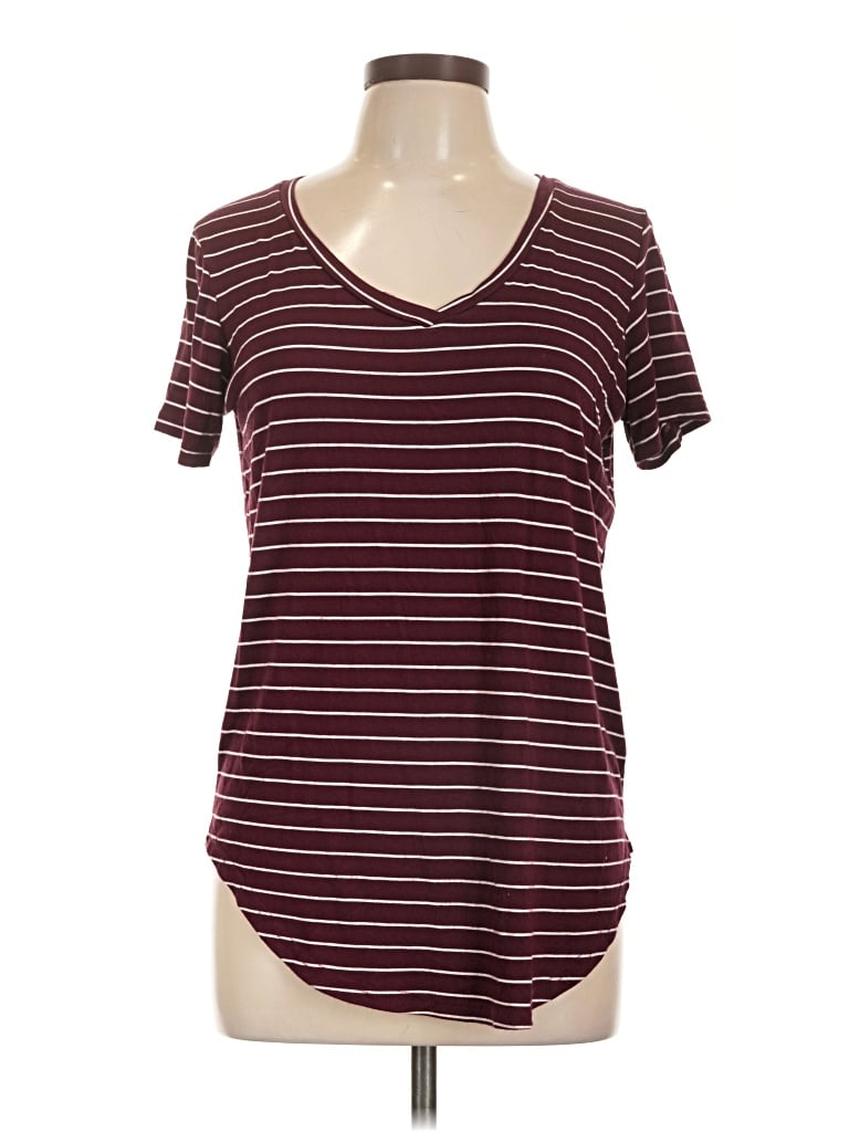 Pre-owned Assorted Brands Short Sleeve T-shirt In Burgundy