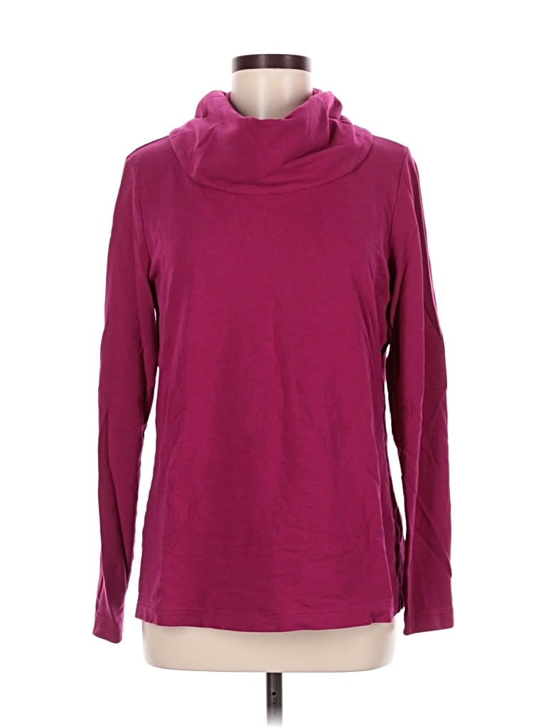 Pre-owned Lands' End Long Sleeve Turtleneck In Burgundy
