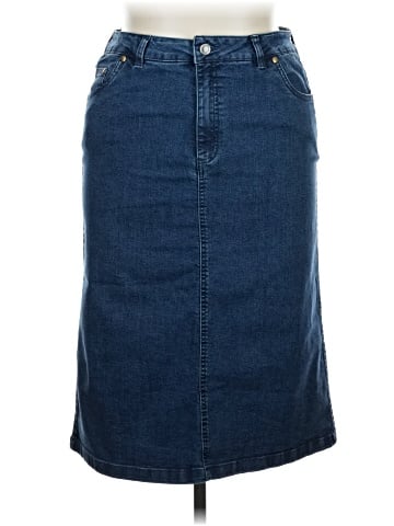 Woman Within Denim Skirt (view 1)