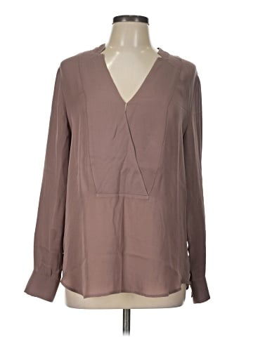 Theory Long Sleeve Silk Top (view 1)