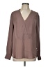 Theory 100% Silk Brown Long Sleeve Silk Top Size L - photo 1