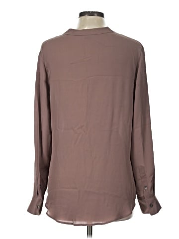 Theory Long Sleeve Silk Top (view 2)