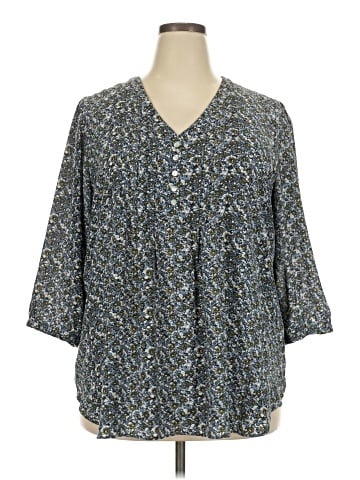 Rose + Olive 3/4 Sleeve Blouse (view 1)