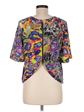 AU Amanda Uprichard Short Sleeve Silk Top (view 2)