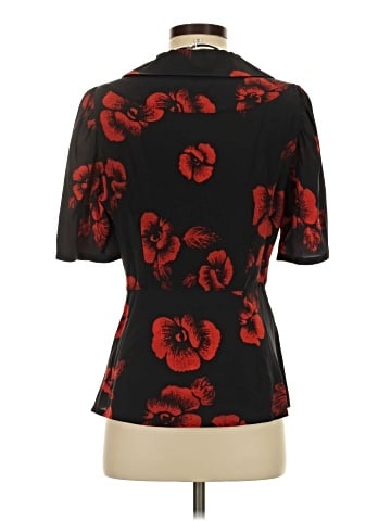 McQ Alexander McQueen Short Sleeve Silk Top (view 2)