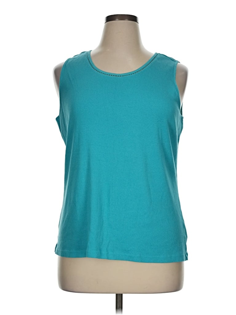 Pre-owned Coldwater Creek Sleeveless T-shirt In Teal