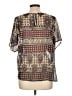 Awake 100% Polyester Brown Short Sleeve Blouse Size L - photo 2