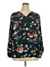 Fun2Fun 100% Polyester Floral Teal Long Sleeve Blouse Size 2X - photo 1